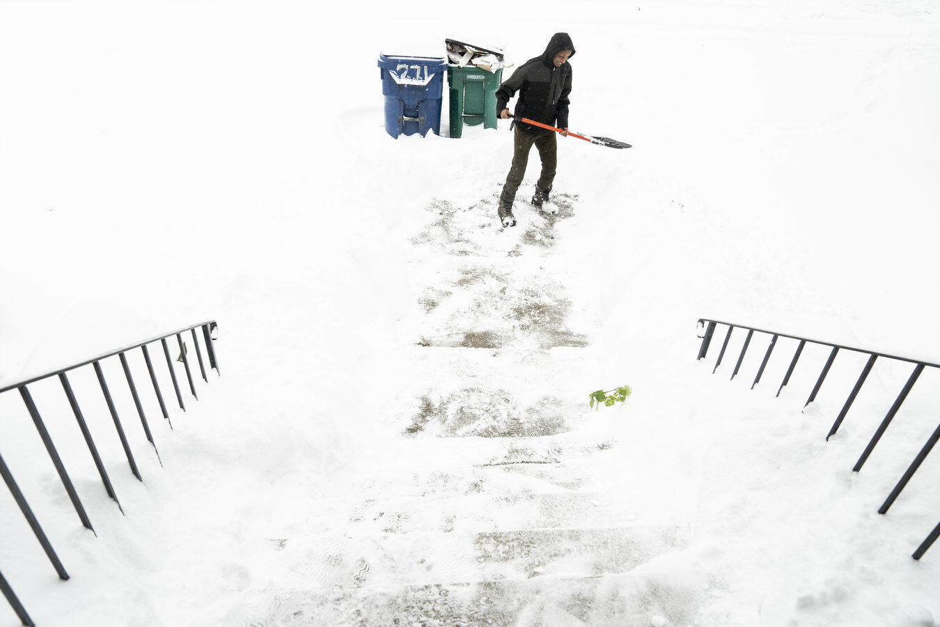 Clearing the walk
